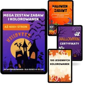 Zestaw zabaw i kolorowanek Halloween + bonusy
